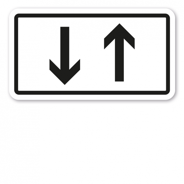 Zusatzzeichen Verkehr in beide Richtungen, zwei gegengerichtete senkrechte Pfeile - Verkehrsschild VZ-1000-31