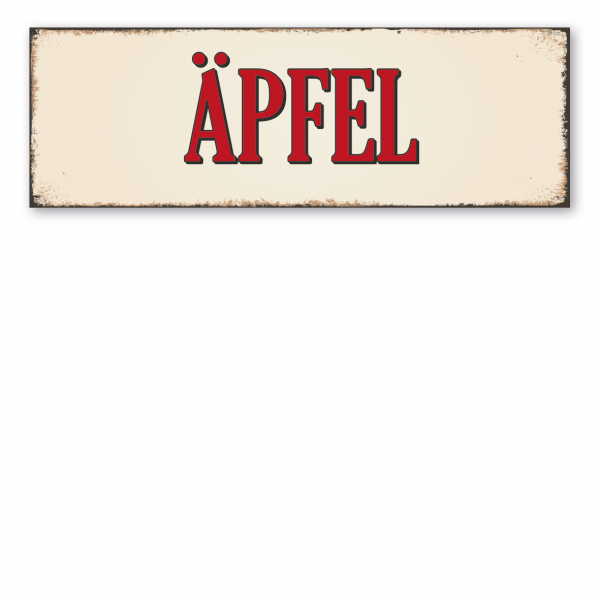 Hofschild in Retro-Ausführung – Äpfel
