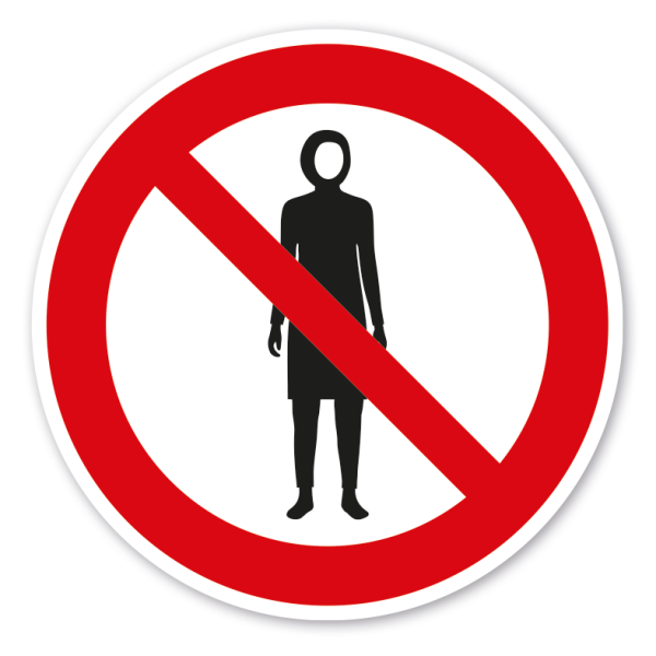 Verbotszeichen Burkini als Badebekleidung verboten
