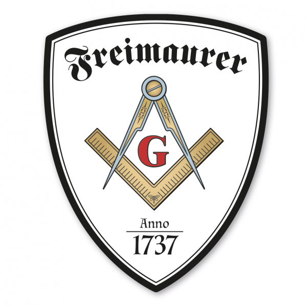 Maibaumschild / Wappenschild Freimaurer - mit Buchstaben G mit Namen, Gründungsjahr oder Ihrem Wunschtext - Wappen W
