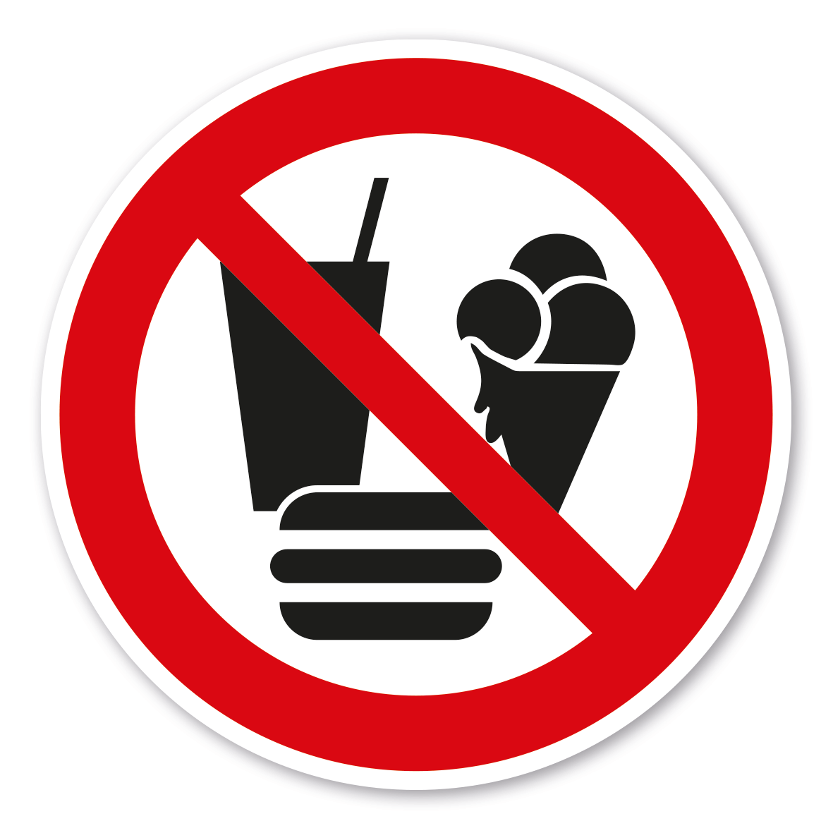 Verbotszeichen Essen und Trinken, Eis essen verboten – VBT-116 | deinSchilderdruck.de