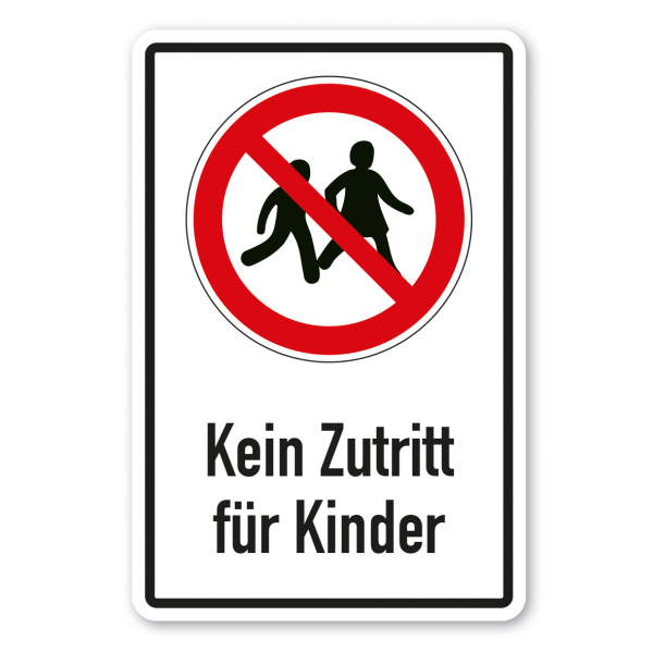 Verbotsschild Kein Zutritt für Kinder - Kombi – ISO 7010 - P036-K