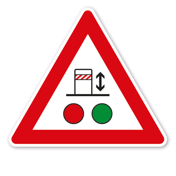 Verkehrsschild Achtung Automatikpoller - Lichtsignalanlage– VZ-PR-144