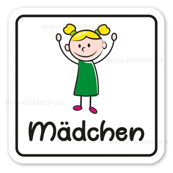 Schild für Kindertoiletten - mit Symbol Mädchen