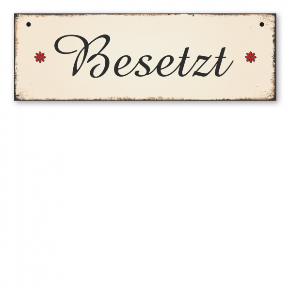 Retroschild / Vintage-Schild Besetzt - Frei – Toilettenschild – einseitig oder beidseitig mit zwei Löchern zum Aufhängen