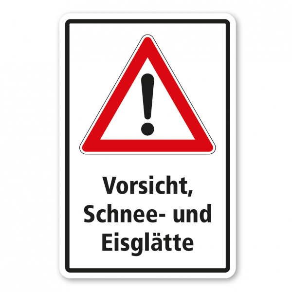 Winterdienstschild Vorsicht - Schnee- und Eisglätte - Kombi