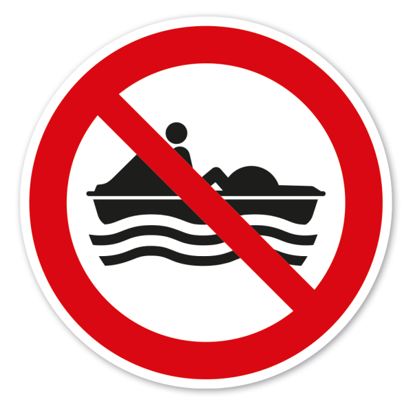 Verbotszeichen Tretbootfahren verboten
